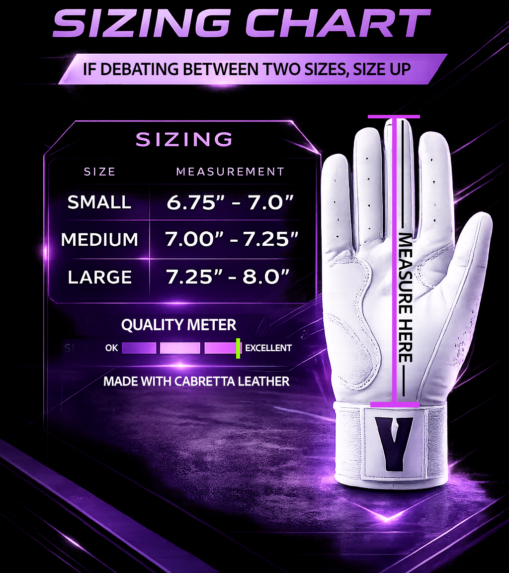 Light Blue | Strap Cuff Batting Gloves